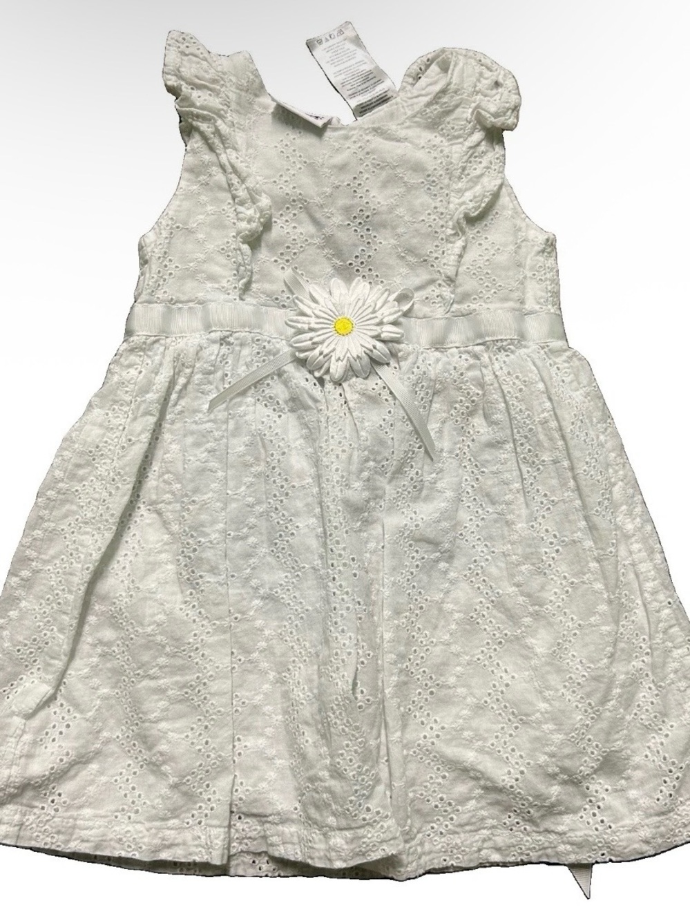 Toddler Girl Blueberri Boulevard White Eyelet Tank Top Summer Dress Size 4T